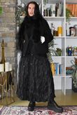 Twisted Sister Crinkle Midi Skirt Black